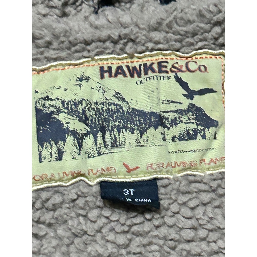 Hawke & Co Kids Black Faux Leather Sherpa Lined Hooded Jacket 3T 21042400 - Picture 2 of 5